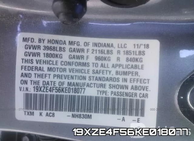 19XZE4F56KE018077 фото 10
