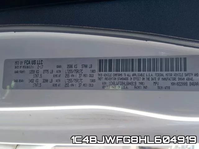 1C4BJWFG8HL604919 фото 2