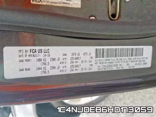 1C4NJDEB6HD173059 фото 2