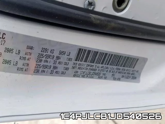 1C4PJLCB1JD540526 фото 2