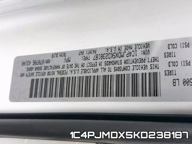 1C4PJMDX5KD238187 фото 2