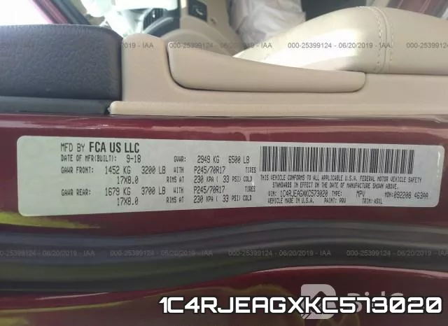 1C4RJEAGXKC573020 фото 10