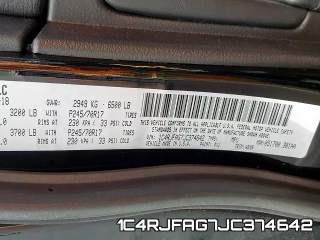 1C4RJFAG7JC374642 фото 2