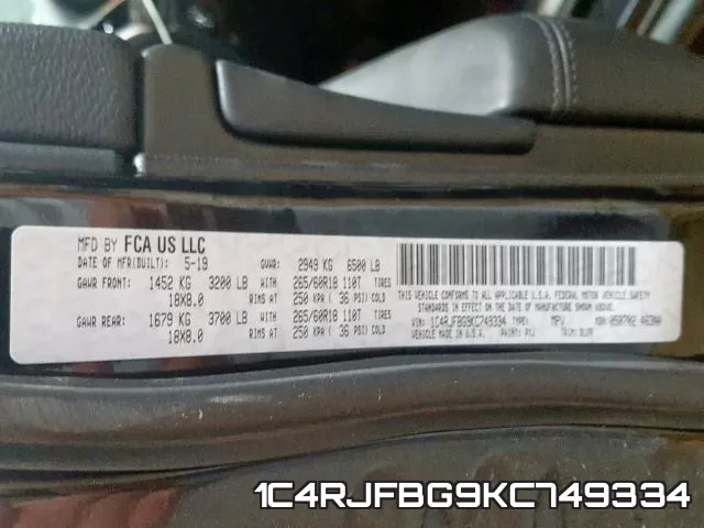 1C4RJFBG9KC749334 фото 2