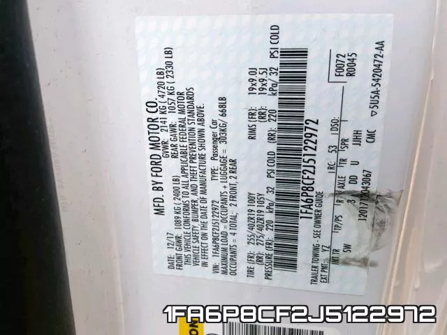 1FA6P8CF2J5122972 фото 2