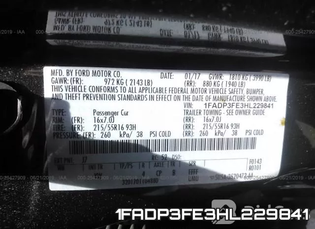 1FADP3FE3HL229841 фото 10