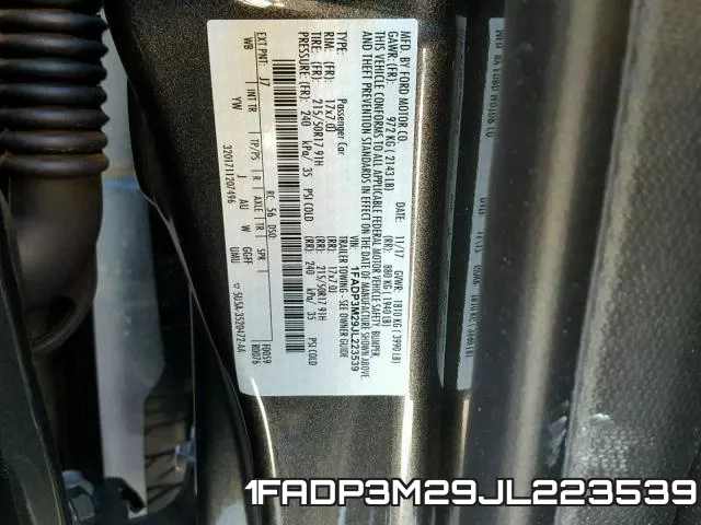 1FADP3M29JL223539 фото 2