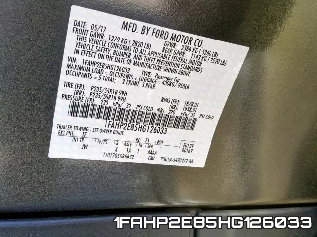 1FAHP2E85HG126033 фото 2