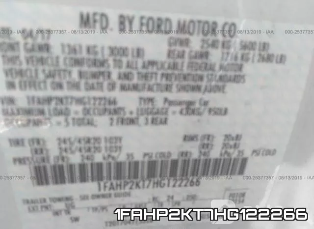 1FAHP2KT7HG122266 фото 10