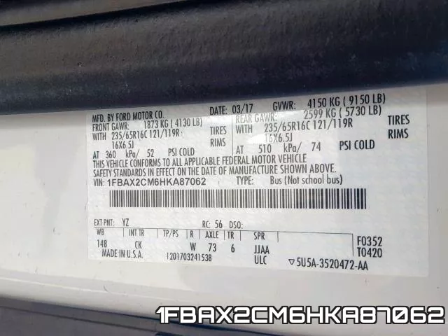 1FBAX2CM6HKA87062 фото 2