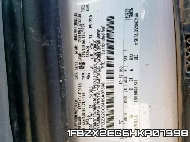 1FBZX2CG6HKA07398 фото 2