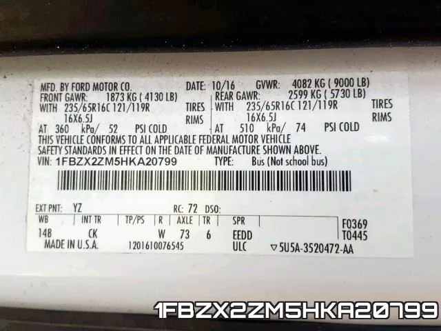 1FBZX2ZM5HKA20799 фото 2