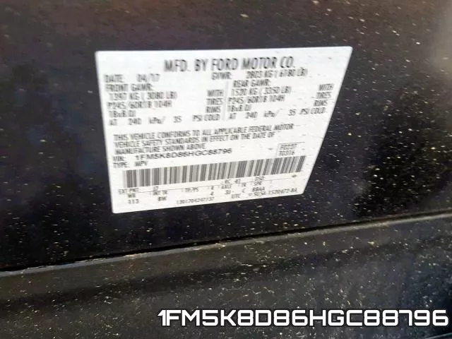 1FM5K8D86HGC88796 фото 2