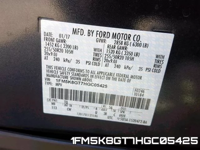 1FM5K8GT7HGC05425 фото 2