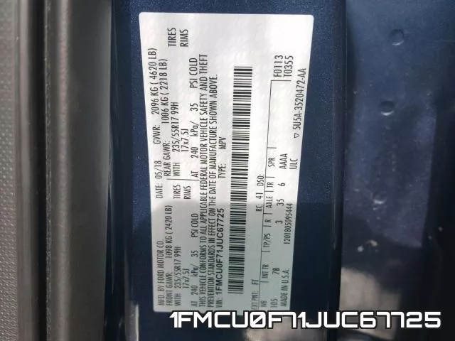 1FMCU0F71JUC67725 фото 2