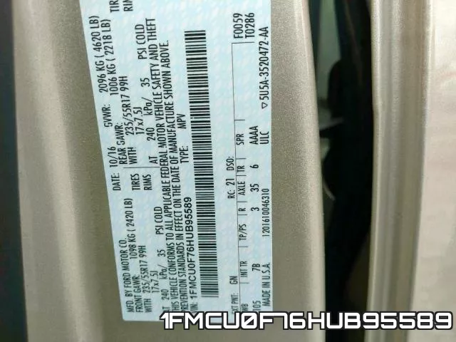 1FMCU0F76HUB95589 фото 2