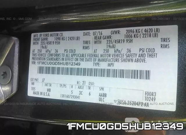 1FMCU0GD5HUB12349 фото 10