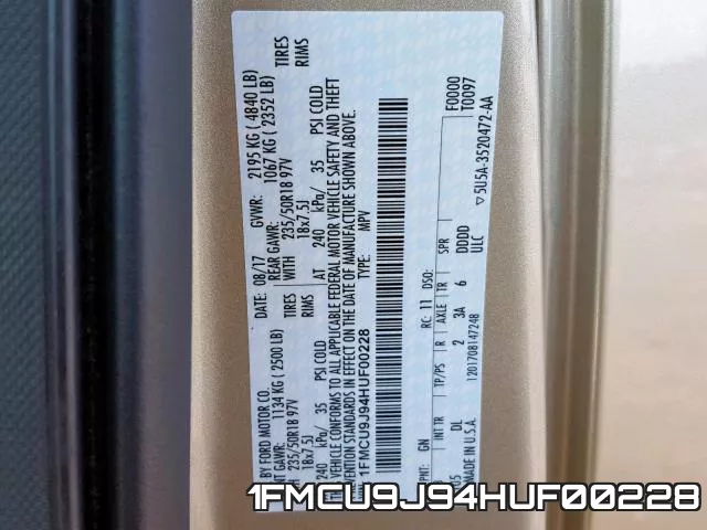 1FMCU9J94HUF00228 фото 2