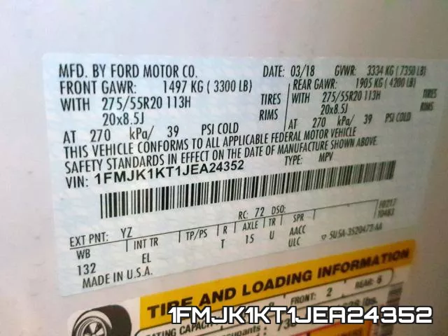 1FMJK1KT1JEA24352 фото 2