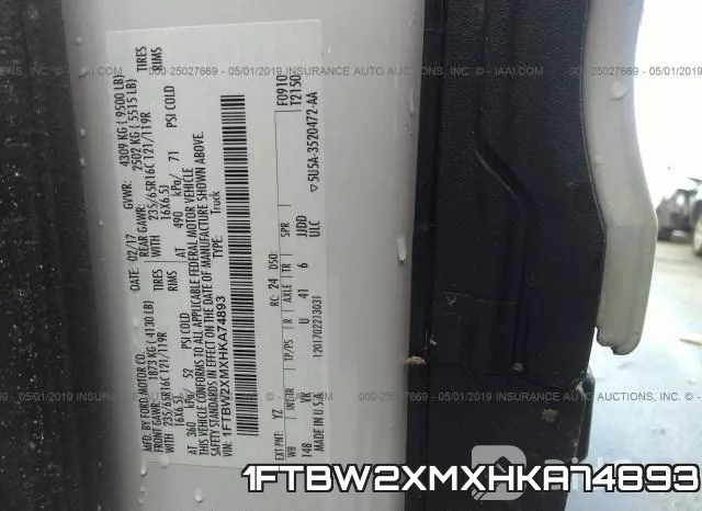 1FTBW2XMXHKA74893 фото 9