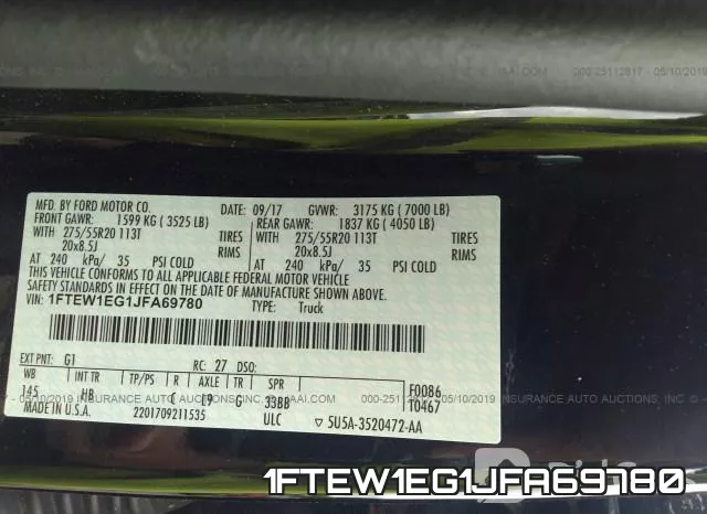 1FTEW1EG1JFA69780 фото 10