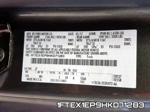 1FTEX1EP9HKD71283 фото 2