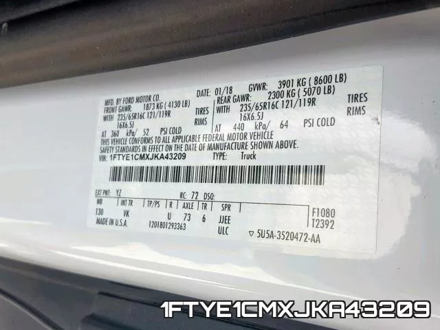 1FTYE1CMXJKA43209 фото 2