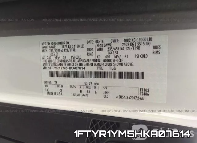 1FTYR1YM5HKA07614 фото 10