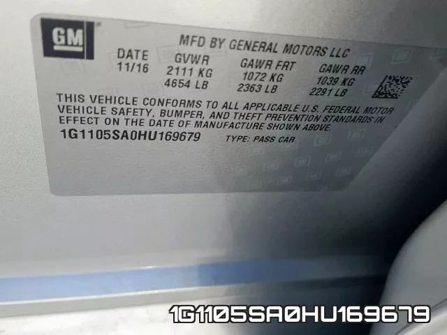 1G1105SA0HU169679 фото 2
