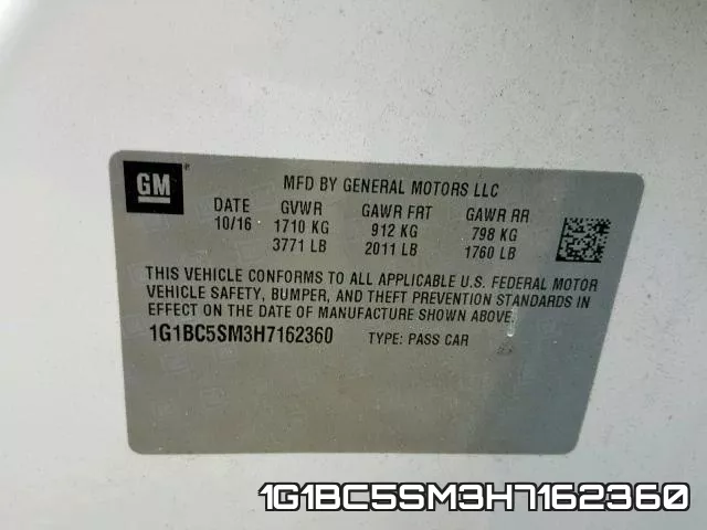 1G1BC5SM3H7162360 фото 2