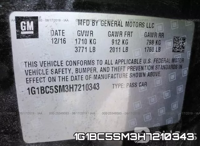 1G1BC5SM3H7210343 фото 10