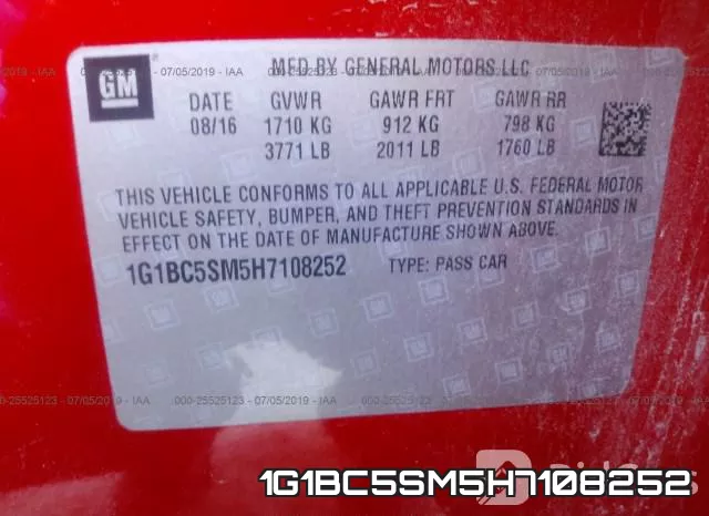 1G1BC5SM5H7108252 фото 10