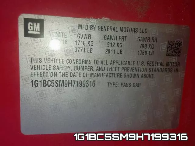 1G1BC5SM9H7199316 фото 2