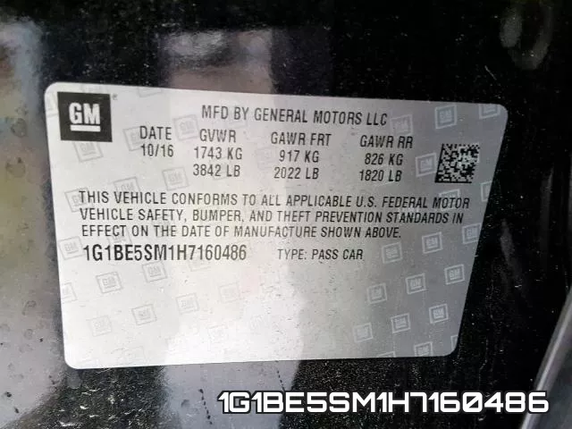 1G1BE5SM1H7160486 фото 2