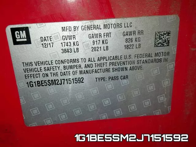 1G1BE5SM2J7151592 фото 2