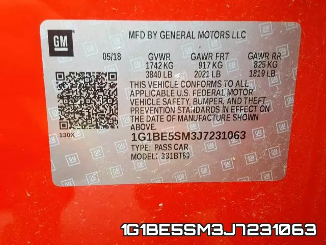 1G1BE5SM3J7231063 фото 2