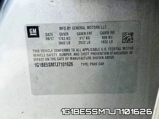 1G1BE5SM7J7101626 фото 2