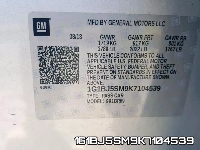 1G1BJ5SM9K7104539 фото 2