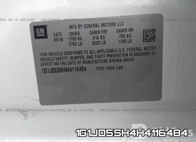 1G1JD5SH4H4116484 фото 10