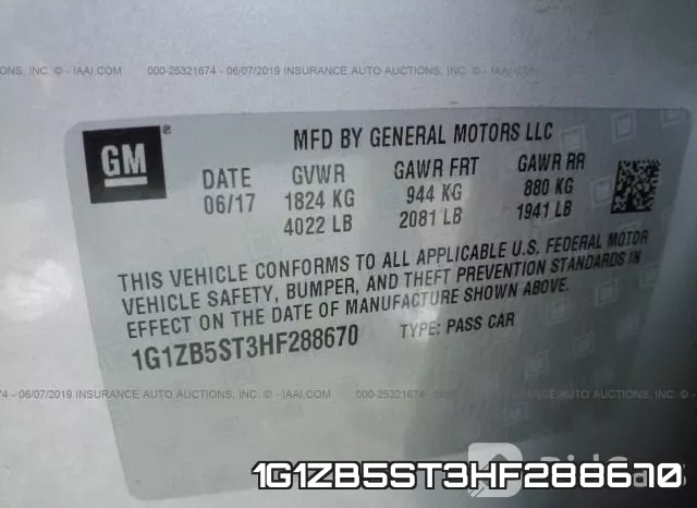 1G1ZB5ST3HF288670 фото 10