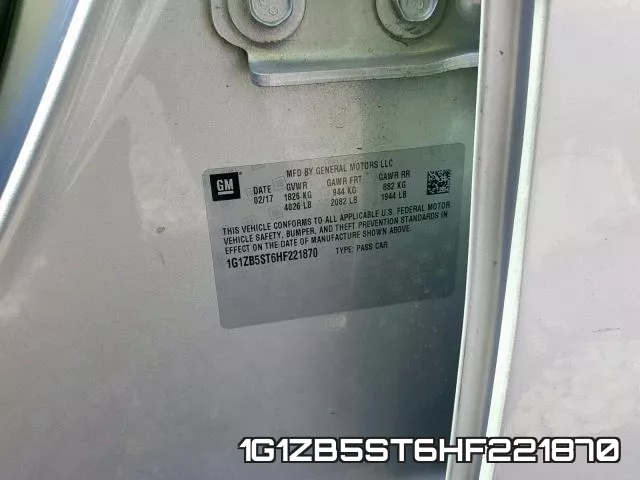 1G1ZB5ST6HF221870 фото 2