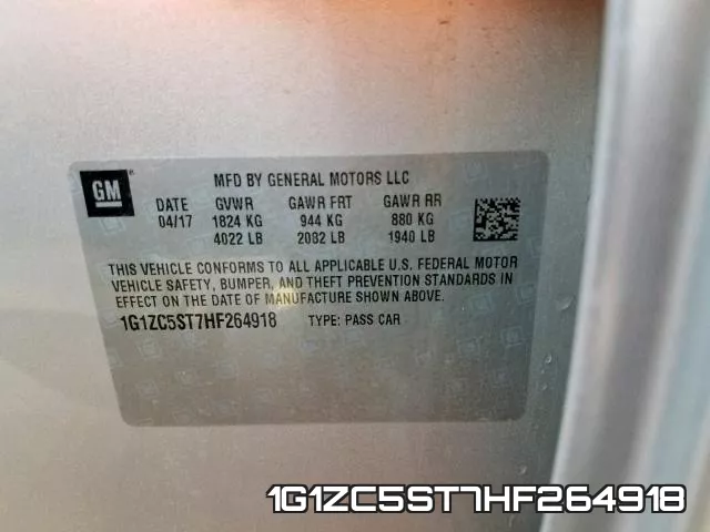1G1ZC5ST7HF264918 фото 2
