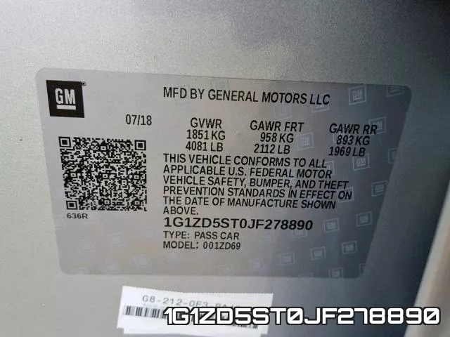 1G1ZD5ST0JF278890 фото 2