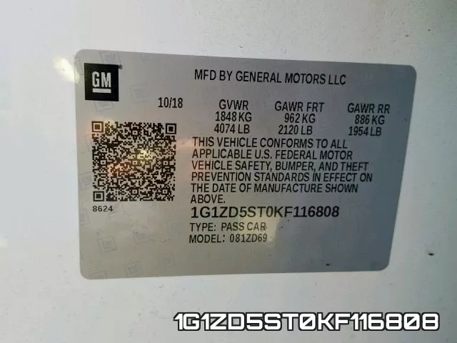 1G1ZD5ST0KF116808 фото 2