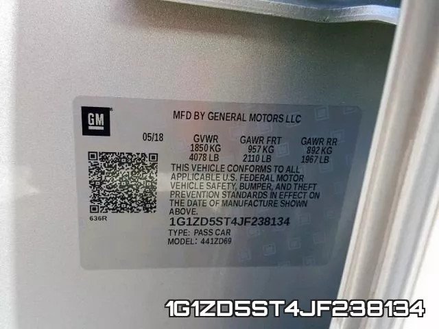 1G1ZD5ST4JF238134 фото 2