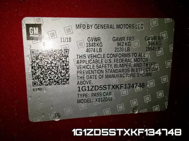 1G1ZD5STXKF134748 фото 2