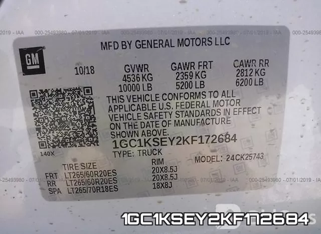 1GC1KSEY2KF172684 фото 10
