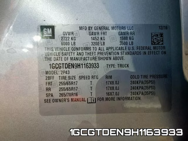 1GCGTDEN9H1163933 фото 2