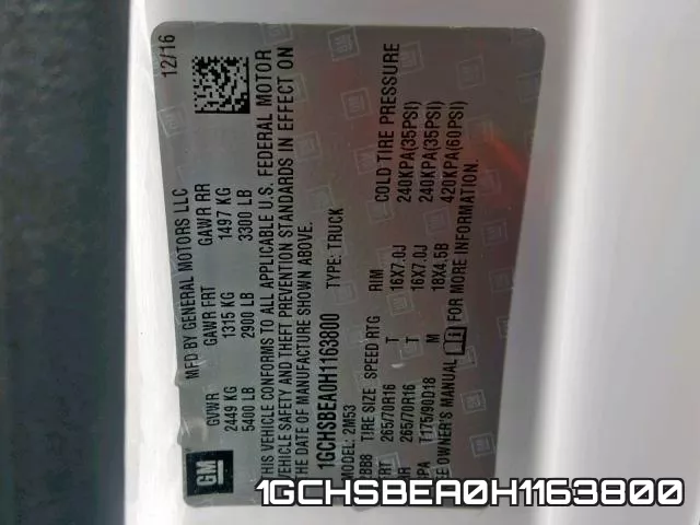 1GCHSBEA0H1163800 фото 2