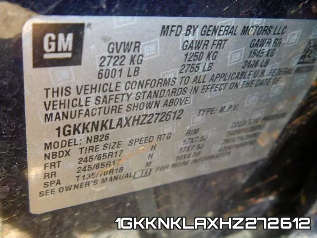 1GKKNKLAXHZ272612 фото 2